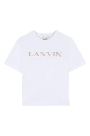 white cotton t-shirt LANVIN KIDS | N3036010P